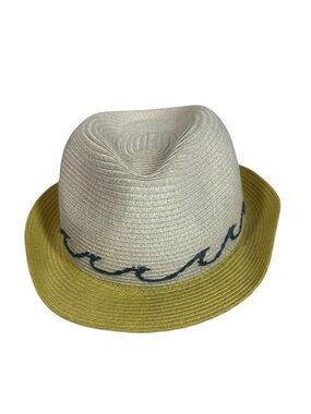 SAN DIEGO HATS Kids Two-Tone Straw Fedora Hat - Beach Waves Designs Sz 5-7 y/o